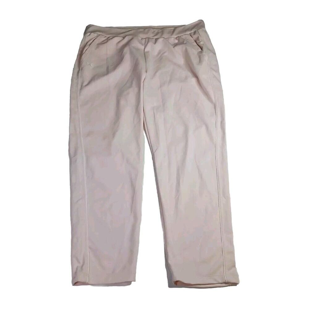Under Armour Double Knit Track Pants Women's 2XL Pink Loose Fit 1344383-675 New